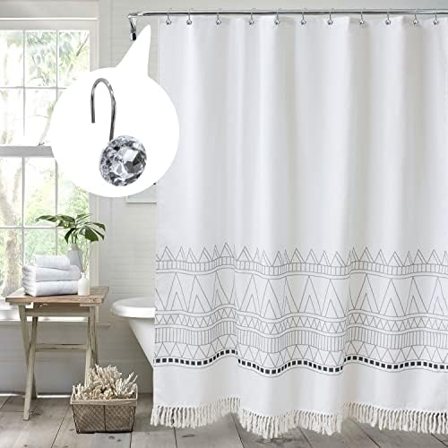 White Diamond Crystal Bling Shower Curtain Hooks Rings for Bathroom,24PCS