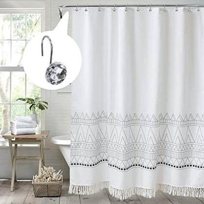 White Diamond Crystal Bling Shower Curtain Hooks Rings for Bathroom,12PCS