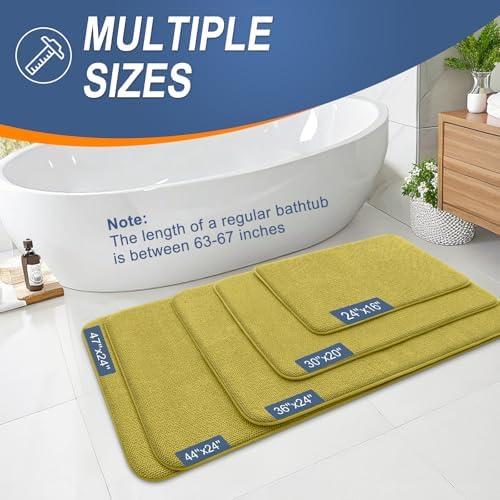 OLANLY Memory Foam Bathroom Rugs 30x20, Absorbent Bath Mat, Deep Mustard