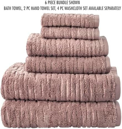 SKL Home CloudSoft Hand Towel Set, 2-Piece, 100% Cotton Luxury, Clay