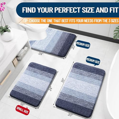 OLANLY Large Bathroom Rugs 50x30, Extra Soft Absorbent Microfiber Bath Rugs