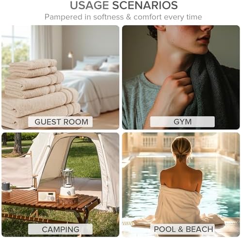 Comfort Spaces 12 Pc Towel Set, 100% Cotton Zero Twist, Dark Grey