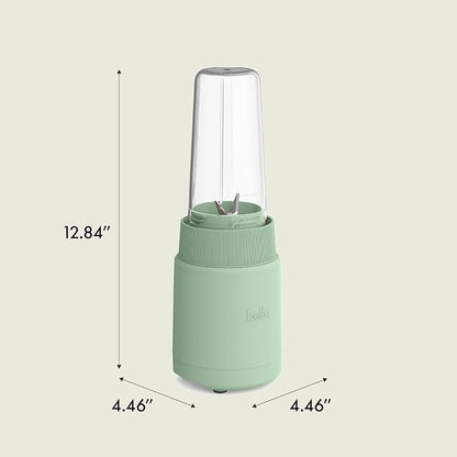 bella 6 Pcs Portable Rocket Blender, Juicer & Smoothie Maker, Press & Twist Design, EverGood™ & BPA Free Dishwasher Safe Parts, 4 Tip Stainless Steel Blade, Cord Wrap, 240 Watt Motor, Seaglass