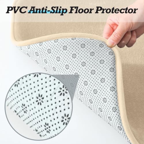 HUXMEYSON Bathroom Rugs Sets 2 Piece, Non-Slip & Quick Dry Bath Mat Set, Ultra Soft Velvet Bath Rugs for Bathroom, Toilet and Shower Floor, Light Coffee