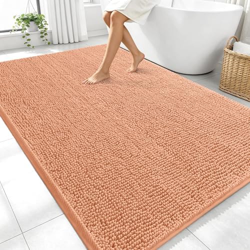 OLANLY Large Bathroom Rugs 70x46, Extra Soft Absorbent Chenille Bath Rugs