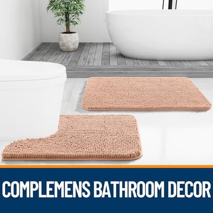 OLANLY Bathroom Runner Rugs 59x24, Extra Soft Absorbent Chenille Bath Rugs