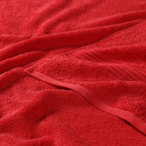 Superior Egyptian Cotton Face Towel/Washcloth Set, Small Towels for Home Bathroom, Master, Guest Bath, Decor Essentials, Quick Dry, Absorbent, Spa, Hotel, Resort, Adult, Kids, Set of 10, Red