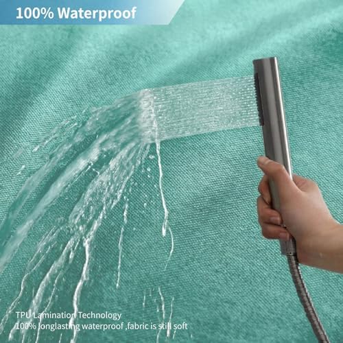 Waterproof Fabric Shower Curtain,No Liner Needed,72x72,Teal