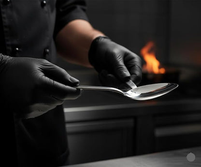 2-Pack Chef Kunz Sauce Spoon | Silverware 18/10 Stainless Steel Silver Culinary Serving Spoons | 9 Inch Basting, Quenelle, Dinner, Plating, Chef Cooking Spoon | Dishwasher safe