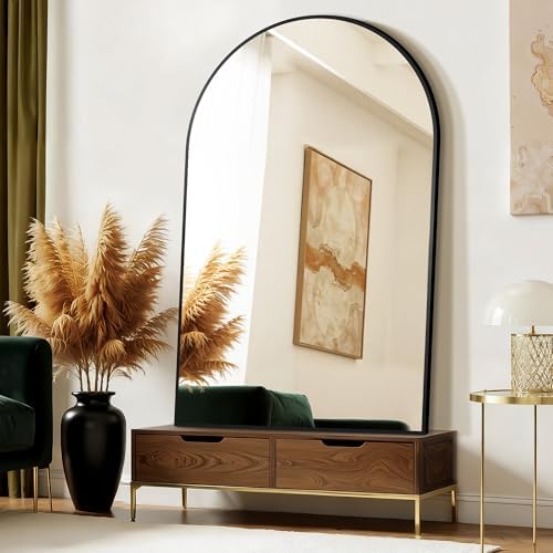 FICTOR 35" x 55" Arched Bathroom Vanity Mirror for Over Sink, Black
