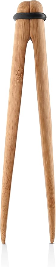 EVA SOLO | Nordic Kitchen Serving Tongs | Practical and Stylish Serving Tongs made of Bamboo and Silicone Ring | Easy Storage | Bamboo