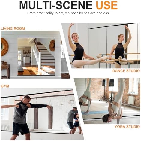 Delma Home Gym Mirror, 48''x24''x2PCS, Large Full Body