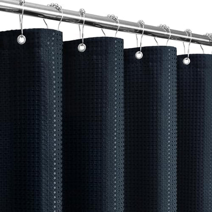 Gibelle 230GSM Heavy Duty Fabric Navy Blue Shower Curtain, 72 X 72