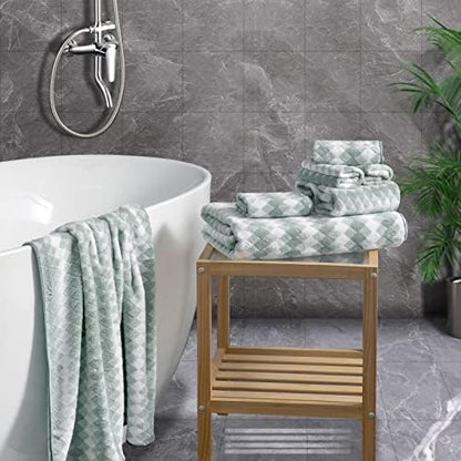 Hand Towels Set 2 Pack-16“x31” Ultra Soft Microfibers Bathroom Towel Set Highly Absorbent Quick Dry Luxury Premium Towel Lightweight Cozy Durable Hand Towel Collection Hotel Spa Gym Kitchen,Green