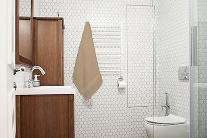 Bath Towels Pack of 6 – 24" x 48" – 100% Cotton Terry, Soft, Quick-Dry & Highly Absorbent – Beige Towels for Bathroom, Spa, Gym, Hotel, Pool & Everyday Use
