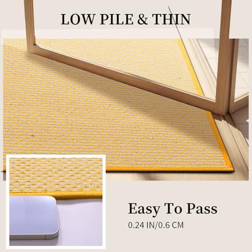 YIHOUSE Yellow Bathroom Rugs Sets 3 Pieces,Thin Bath Mat Quick Dry