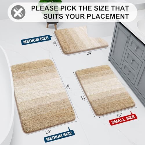 Arotive Microfiber Bathroom Rugs, Shaggy Soft Absorbent Bath Rug, 44x24