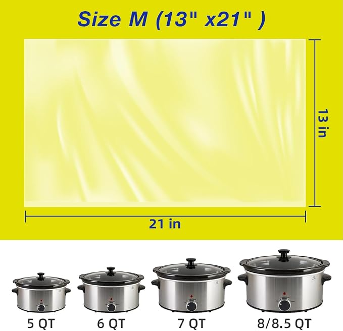 Slow Cooker Liners,3-8 Quart Cooking Bags Large Size 13"x 21", Disposable Slow Cooker Bags Oval For Crock Pot 20PCS