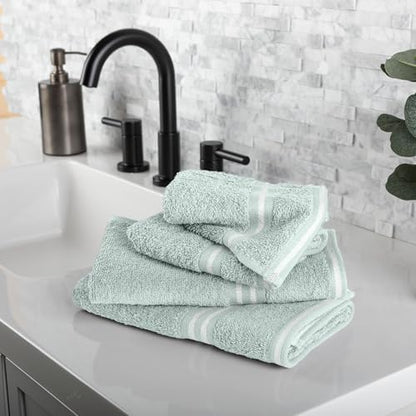 Lavish Home Bathroom Towels Set, Bathroom Essentials, Seafoam, Set of 8