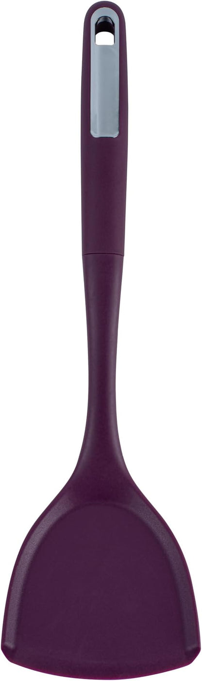 Restaurantware Silicone Utensil Set Pack of 10 Non-Slip Handle 6-Piece Kitchen Tool Set, Heat-Resistant Dishwasher-Friendly Cooking Accessories, Durable Purple Cooking Utensils