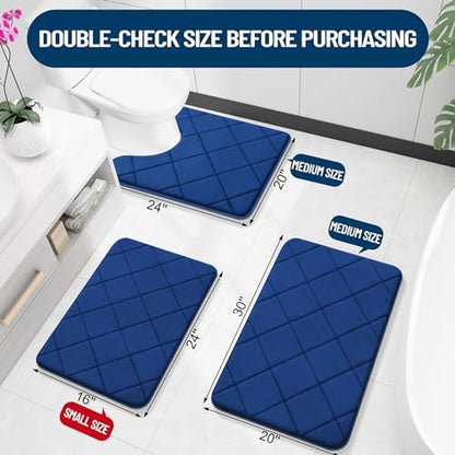 OLANLY Memory Foam Bath Mat 47x17, Ultra Soft and Absorbent Bathroom Rugs