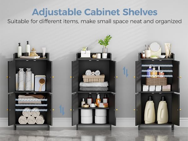BEWISHOME Small Floor Cabinet,Toilet Paper Storage,Bathroom Storage Cabinet
