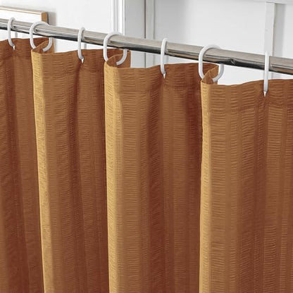 Aiyufeng Gold Shower Curtain for Bathroom, Embossed Textured Fabric Shower Curtain for Bathroom - Soft Cloth & Hotel Spa, Machine Washable, 72X72, Gold