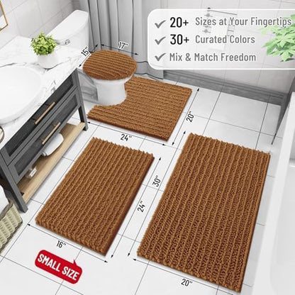 Arotive Bathroom Rugs Mat 24x16, Soft Absorbent Chenille Shaggy Bath Mat