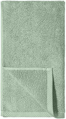 Amazon Basics Lightweight Quick-Dry Hand Towels, 100% Cotton, 28" x 16", Seafoam Green, 8-Pack