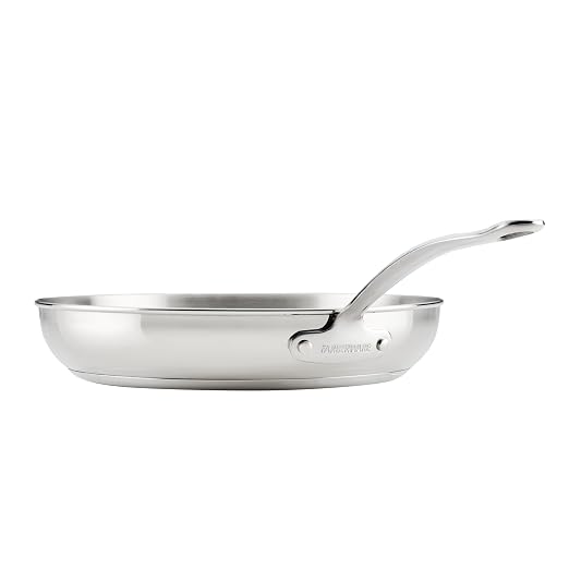 Farberware Millennium Stainless Steel Frying Pan/Skillet, Induction Ready, Compatible with All Cooktops, Metal Utensil Safe, 12.25 Inch Open Fry Pan, Dishwasher Safe - Stainless Steel