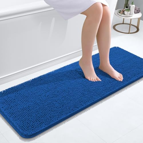 OLANLY Bathroom Runner Rugs 47x17, Extra Soft Absorbent Chenille Bath Rugs