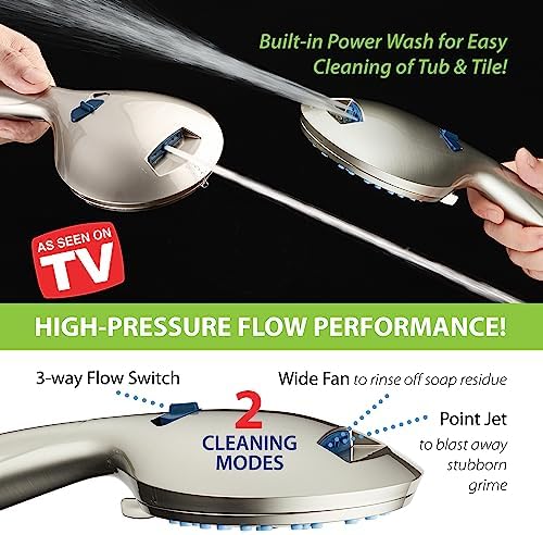 AquaCare 8-mode High Pressure Handheld Shower Head with 2-mode Power Wash