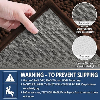 Arotive Bathroom Rugs Mat 50x30, Soft Absorbent Chenille Shaggy Bath Mat
