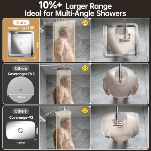 Veken All Metal 10"Luxurious Rain Shower Head with Handheld Spary,Power Jet