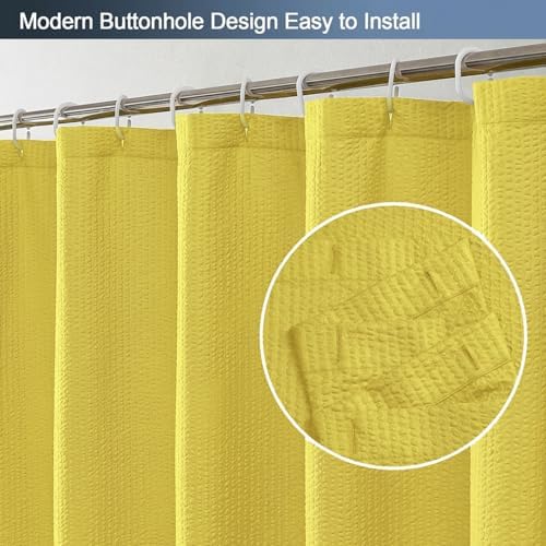 OWENIE Lemon Stall Shower Curtain for Bathroom, 3D Embossed Textured Fabric Small Shower Curtain for Narrow Stall Size, Machine Washable Water Resistance, Hotel Style, 36" W x 72" L, Lemon