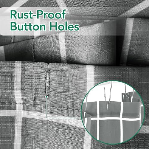 Fabric Farmhouse Shower Curtain-Modern Bathroom Shower Curtains Dark Grey