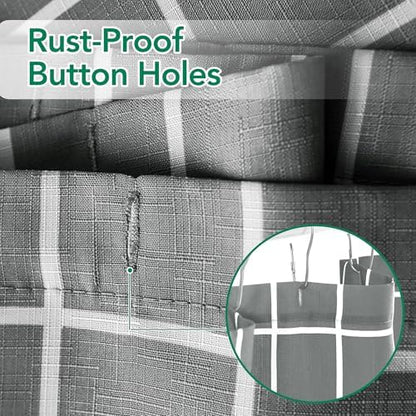 Fabric Farmhouse Shower Curtain-Modern Bathroom Shower Curtains Dark Grey