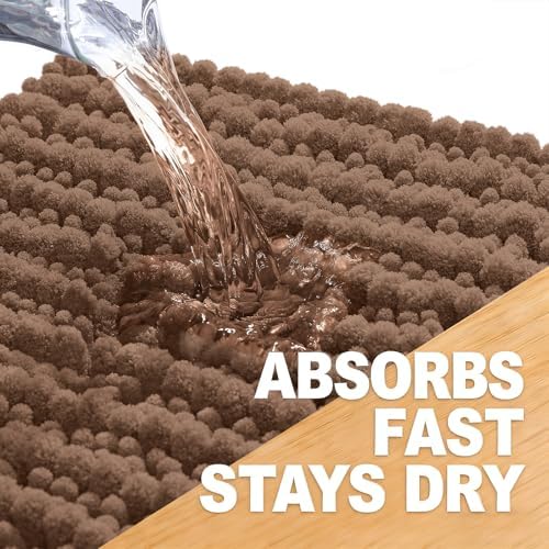 OLANLY Bathroom Runner Rugs 59x20, Thick Soft Absorbent Chenille Bath Rugs