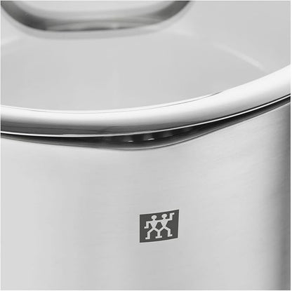 ZWILLING TrueFlow 5-Piece Saucepan Set, with Pouring Function, Suitable for Induction, Uncoated, Stainless Steel, Silver