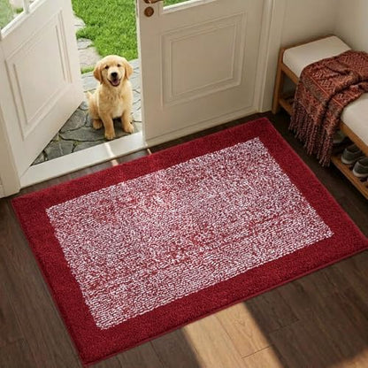 36x24 Large Bathroom Rugs Non Slip Washable, Soft Absorbent Bath Mat Red