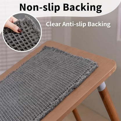 Waffle Bath Mat, Boho Bathroom Rugs Non Slip Washable, 20" x 48"