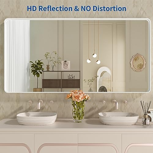 WEER White Bathroom Vanity Mirror 60x28 Inch