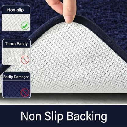 LOCHAS Bathroom Rug Runner 24x70 Inch, Bath Rugs Non Slip, Navy