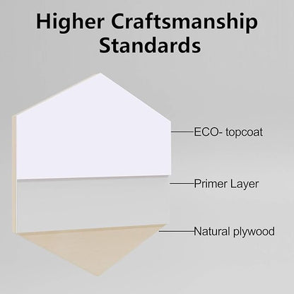4 Pack Double-Sided Pre-Painted Colored Plywood Sheets, 11.7"x8.27"x1/8" (3mm) Laser-Friendly Craft Boards for Cutting & Engraving (White)