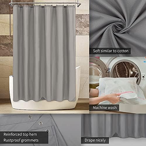 ALYVIA SPRING 72x74 Long Waterproof Fabric Shower Curtain or Liner Grey