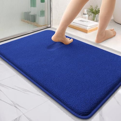 OLANLY Thick Memory Foam Bathroom Rug 36x24, Absorbent Bath Mat, Royal Blue