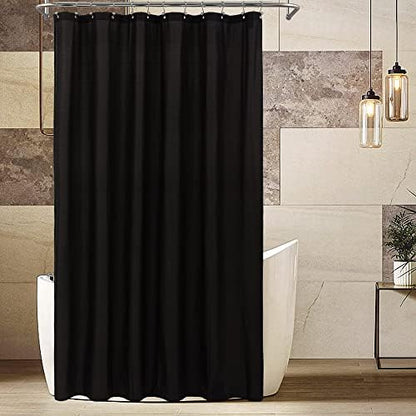 ALYVIA SPRING 72x96 Extra Long Waterproof Fabric Shower Curtain Liner Black