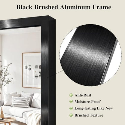 Koonmi Black Mirrors for Wall, 30x48 Inch Bathroom Mirror, Rectangular Wall Mirror for Living Room Bedroom Bathroom, Hangs Horizontally or Vertically