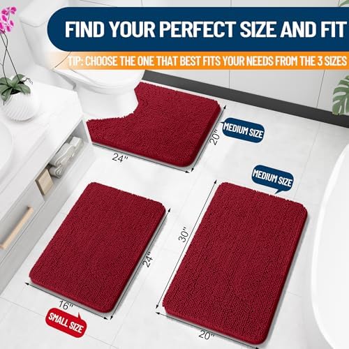 OLANLY Bathroom Rugs 30x20, Extra Soft Absorbent Chenille Bath Rugs