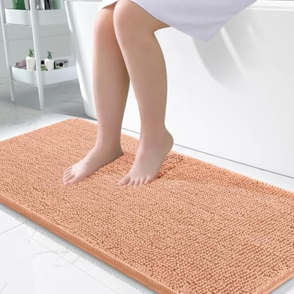 OLANLY Bathroom Runner Rugs 45x27, Extra Soft Absorbent Chenille Bath Rugs